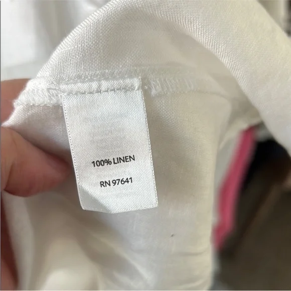 NWOT White Embellished Linen Top - XL Petite - Picture 5 of 5